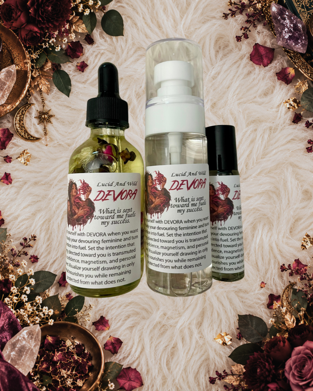 DEVORA Intention Oil Dark Feminine • Sensual Magnetism • Femme Fatale Energy • Audacious Self-Concept