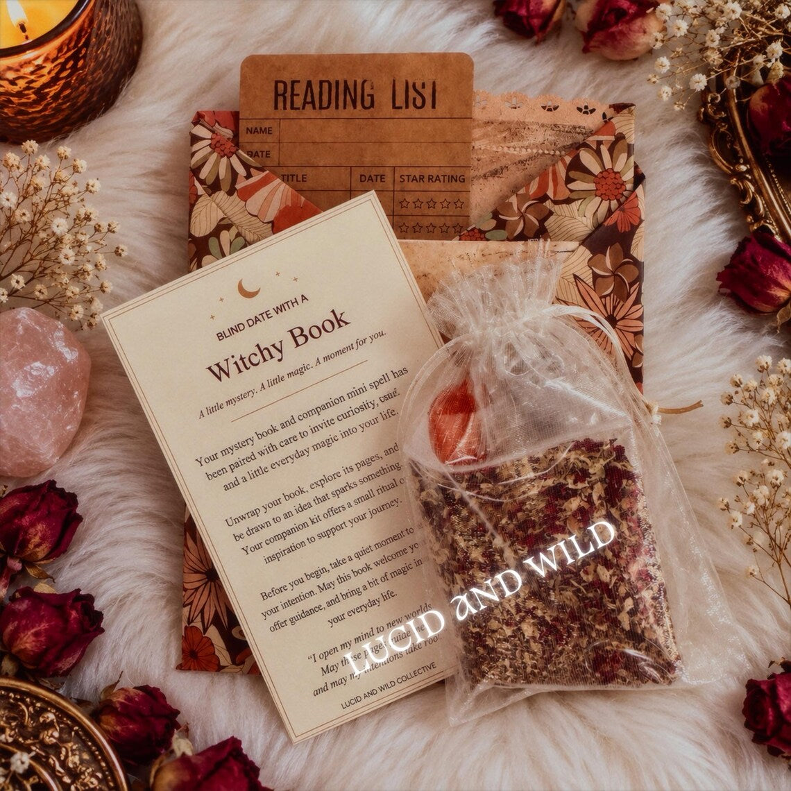 BLIND DATE WITH A SPELL And A SPELL BOOK - A Mystery Witchy Book + Mini Candle Spell Kit